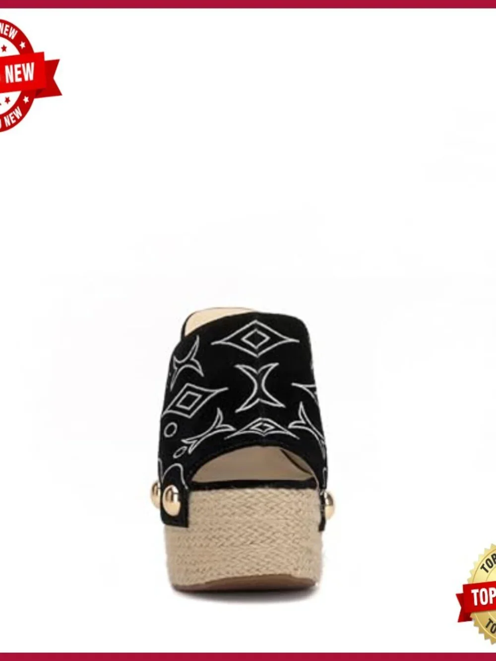 Studded Espadrille Wedge Sandal Peep Toe Ankle Strap Suede Dress